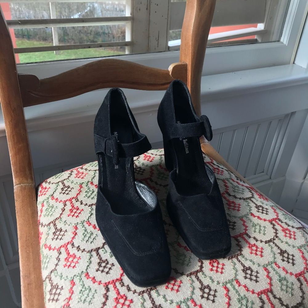 Stephane Kelian black suede wedges